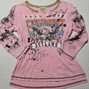 Skinny Minnie Pink Graphic Long Sleeve Tee